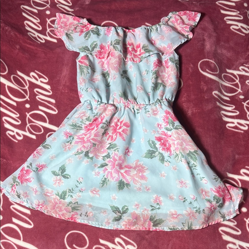 #204 Children’s Place Pink and Blue Floral Kids Dress
